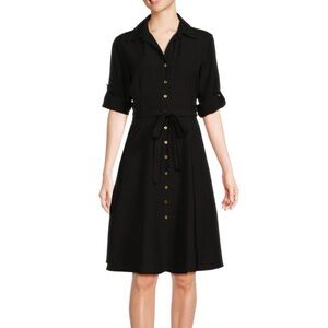 Sharagano Belted A-Line Shirt Dress. Size 4. NEW WITH TAGS.